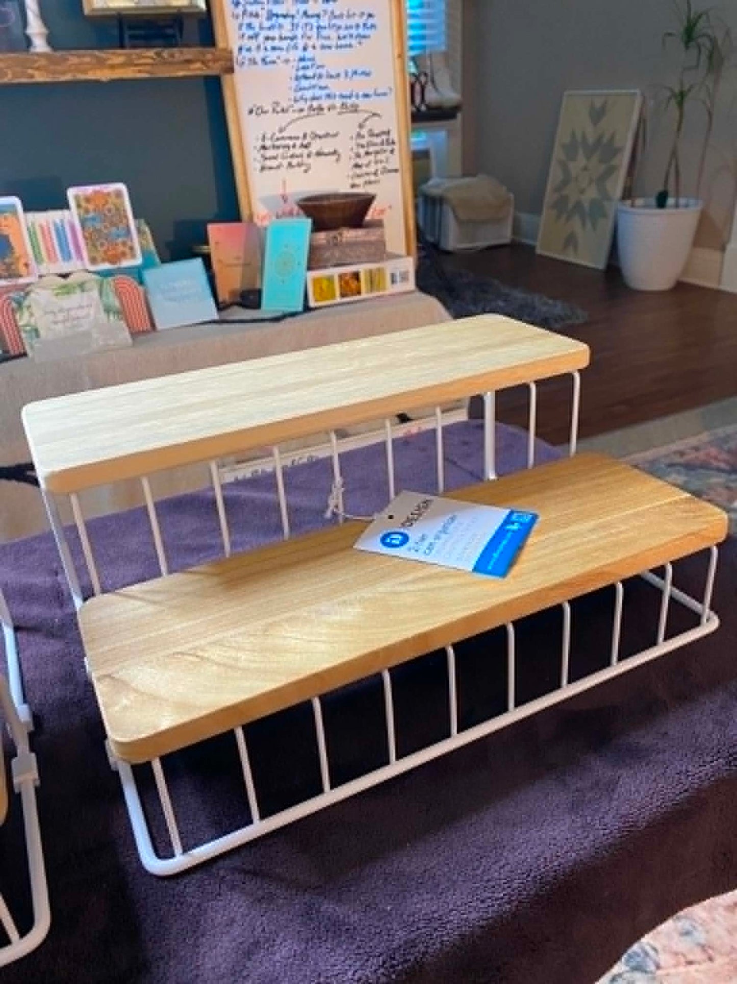 U.NIQUE DROPS™: iDesign The Ría Safford Collection Acacia Wood and Wire 2-Tier Organizer. Pantry Storage Rack. 2 Available!