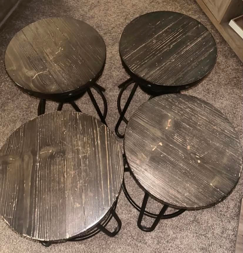 U.NIQUE DROPS™: Tianjin Winners Furniture Co. Ltd. Industrial Adjustable Pub Table & 4-Stool Set.