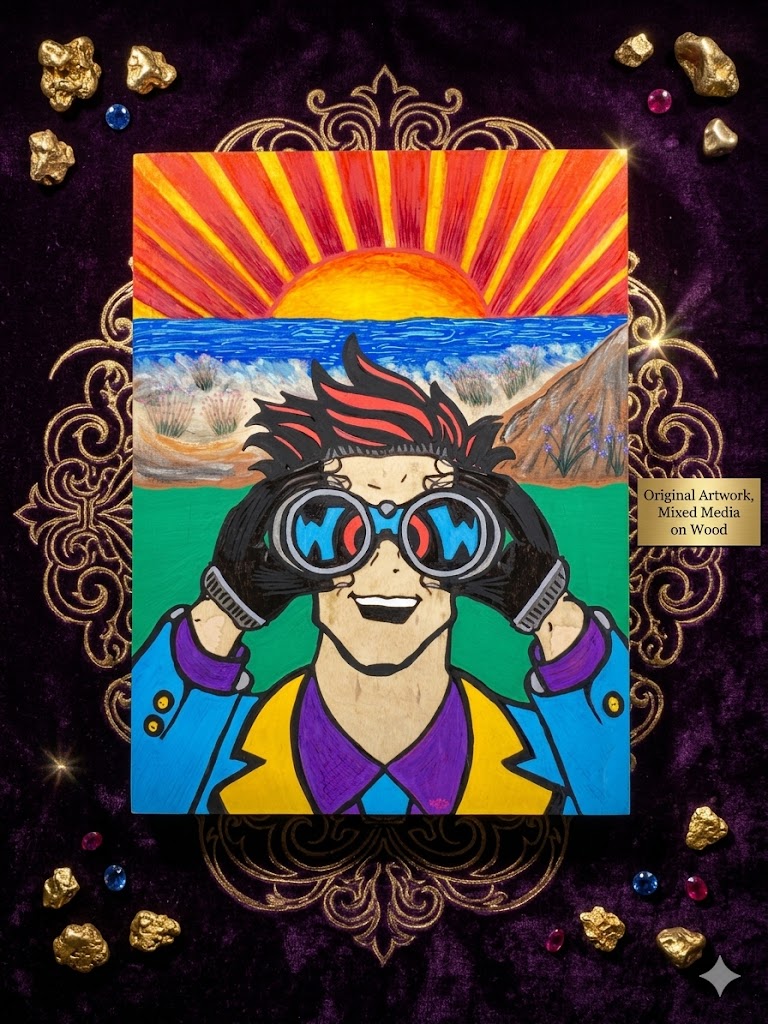 KELZ BELZ™: "Outsider" - Original Hand-Painted Wooden Retro Comic Book Wall Decor - 12x9 Pop Art.