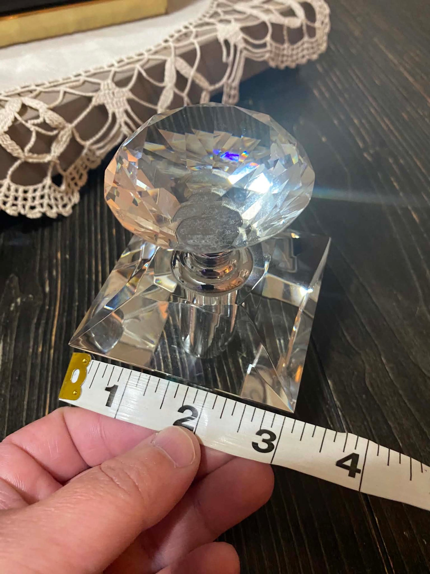 U.NIQUE DROPS™: Vintage Cut Crystal Perfume Bottle. Includes Stopper. Elegant Vanity Décor. Luxe & Heavy. 23 oz.